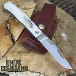 Silver Stag Large Lockback Folder Hunting Knife FLBL4.0 4" Clip Point D2 With Sheath