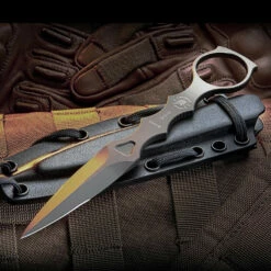 Spartan Blades CQB Tool Close Quarters Battle Knife Black W/ Black Kydex Sheath SB9BK