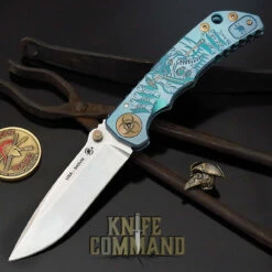 Spartan Blades Custom Harsey Folder Special Edition Plague Doctor Titanium 4" CPM S45VN Blade