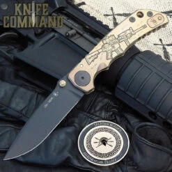 Spartan Blades Custom Harsey Folder Special Edition M4 Rifle Bronze Titanium 4" CPM S45VN Blade