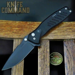 Spartan Blades PALLAS Button Lock Flipper Folder Black CPM S45VN Blade SF3BK
