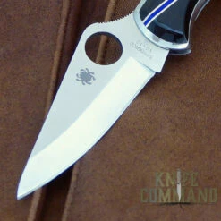 Spyderco Delica Santa Fe Stoneworks Blue Line Police Special Knife -KNIFECOMMAND Sales SPYDERCO DELICA BLUE LINE BLD 00144.1510595757.1280.1280