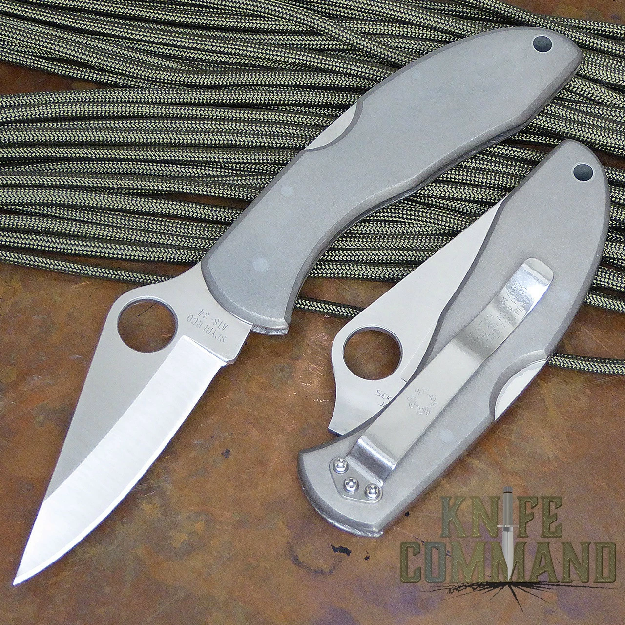 Spyderco Delica Titanium ATS-34 Plain Edge Japan Market Knife 3 Spyderco Delica Titanium ATS-34 Plain Edge Japan Market Knife