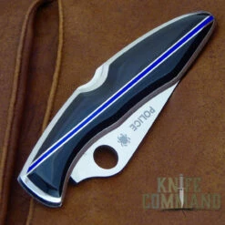 Spyderco Police Santa Fe Stoneworks Blue Line Special Knife -KNIFECOMMAND Sales SPYDERCO POLICE BLUE LINE CL 51231.1510593520.1280.1280