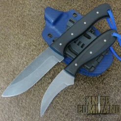 Paddy Smyth Knives Prototype Custom Stalker's Claw/ Pro Stalker Full Stalking Combo Hunting Knives, Black G-10 Blue Sheath Blueline -KNIFECOMMAND Sales STALKER CLAW COMBO BLACK BLUE BK 97989.1662058374.1280.1280