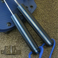 Paddy Smyth Knives Prototype Custom Stalker's Claw/ Pro Stalker Full Stalking Combo Hunting Knives, Black G-10 Blue Sheath Blueline -KNIFECOMMAND Sales STALKER CLAW COMBO BLACK BLUE LINERS 45892.1662058374.1280.1280