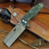 Wander Tactical Custom Franken Extreme Duty Folding Knife Green Micarta Raw