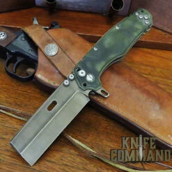 Wander Tactical Custom Franken Extreme Duty Folding Knife Green Micarta Raw