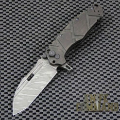 Wander Tactical Custom Hurricane Extreme Duty Folding Knife Ice Brush Black Green Micarta