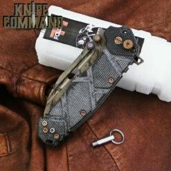 Wander Tactical Custom Hurricane TI Extreme Duty Folding Knife Black Blood Black Micarta -KNIFECOMMAND Sales WANDER HURRICANE TI BLACK BLOOD BLK MIC 180131 CL 46408.1517439939.1280.1280