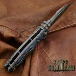 Wander Tactical Custom Hurricane TI Extreme Duty Folding Knife Black Blood Black Micarta -KNIFECOMMAND Sales WANDER HURRICANE TI BLACK BLOOD BLK MIC 180131 HDLBK 79161.1517439939.1280.1280