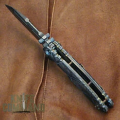 Wander Tactical Custom Hurricane TI Extreme Duty Folding Knife Black Micarta -KNIFECOMMAND Sales WANDER HURRICANE TI FOLDER BLACK HDLBK 29344.1514755130.1280.1280