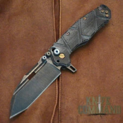 Wander Tactical Custom Hurricane TI Extreme Duty Folding Knife Black Micarta