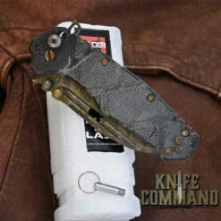 Wander Tactical Custom Hurricane TI Extreme Duty Folding Knife Ice Brush Black Micarta 1 -KNIFECOMMAND Sales WANDER HURRICANE TI ICE BLK MIC 180131 1 CL 70298.1517449203.1280.1280