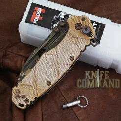 Wander Tactical Custom Hurricane TI Extreme Duty Folding Knife Ice Brush Coyote Tan Micarta -KNIFECOMMAND Sales WANDER HURRICANE TI ICE TAN MIC 180131 CL 85673.1517449115.1280.1280