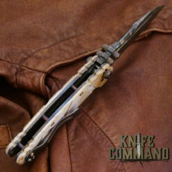 Wander Tactical Custom Hurricane TI Extreme Duty Folding Knife Ice Brush Coyote Tan Micarta -KNIFECOMMAND Sales WANDER HURRICANE TI ICE TAN MIC 180131 HDLBK 23164.1517449115.1280.1280