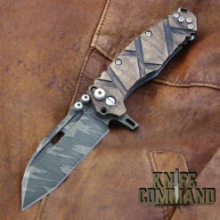 Wander Tactical Custom Hurricane TI Extreme Duty Folding Knife Ice Brush Natural Maple