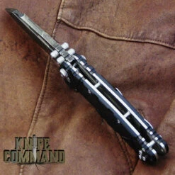 Wander Tactical Custom Mistral Ebony Ti Extreme Duty Folding Knife Ice Brush -KNIFECOMMAND Sales WANDER MISTRAL TI EBONY ICE HDLBK 71554.1519929686.1280.1280