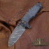 Wander Tactical Custom Mistral TI Extreme Duty Folding Knife Ice Brush Black Micarta