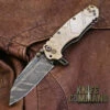 Wander Tactical Custom Mistral TI Extreme Duty Folding Knife Ice Brush Coyote Tan Micarta -KNIFECOMMAND Sales WANDER MISTRAL TI ICE TAN MIC 180131 05644.1517478114.1280.1280