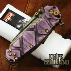 Wander Tactical Custom Mistral Purple Maple TI Extreme Duty Folding Knife Ice Brush -KNIFECOMMAND Sales WANDER MISTRAL TI PURPLE MAPLE ICE CL 36417.1519956500.1280.1280