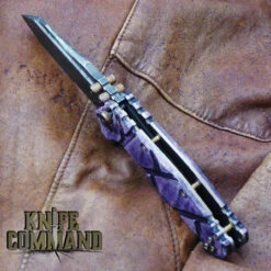 Wander Tactical Custom Mistral Purple Maple TI Extreme Duty Folding Knife Ice Brush -KNIFECOMMAND Sales WANDER MISTRAL TI PURPLE MAPLE ICE HDLBK 90284.1519956500.1280.1280