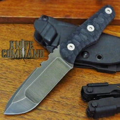 Wander Tactical Custom Scrambler EDC Fixed Blade Knife Compound Blade Dark Violet Micarta