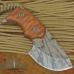 Wander Tactical Tricertops Knife Cherry Brown Micarta Black Blood Gunkote
