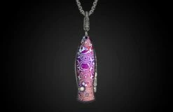 Cosmos Knife Pendant Featuring Moku-Ti And Hand-forged Damascus Blade -KNIFECOMMAND Sales b02 cosmos newchain 2 copy