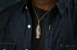 Daybreak Knife Pendant With Mokume Gane, Black Lip Pearl, And Damascus Blade -KNIFECOMMAND Sales b02 daybreak alt