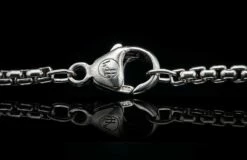 Yorick Sculpted Sterling Silver Pocketknife with Hand-forged Damascus Blade -KNIFECOMMAND Sales b02 newboxchain