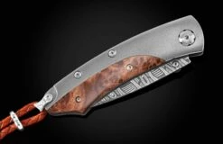 Redwood Titanium Pocketknife With Redwood Burl And Hand-forged Damascus Blade -KNIFECOMMAND Sales b04 redwood 3