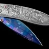 America Hand-engraved Pocketknife With Hand-forged 'flag' Damascus Blade