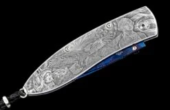 America Hand-engraved Pocketknife With Hand-forged 'flag' Damascus Blade -KNIFECOMMAND Sales b05 america 3