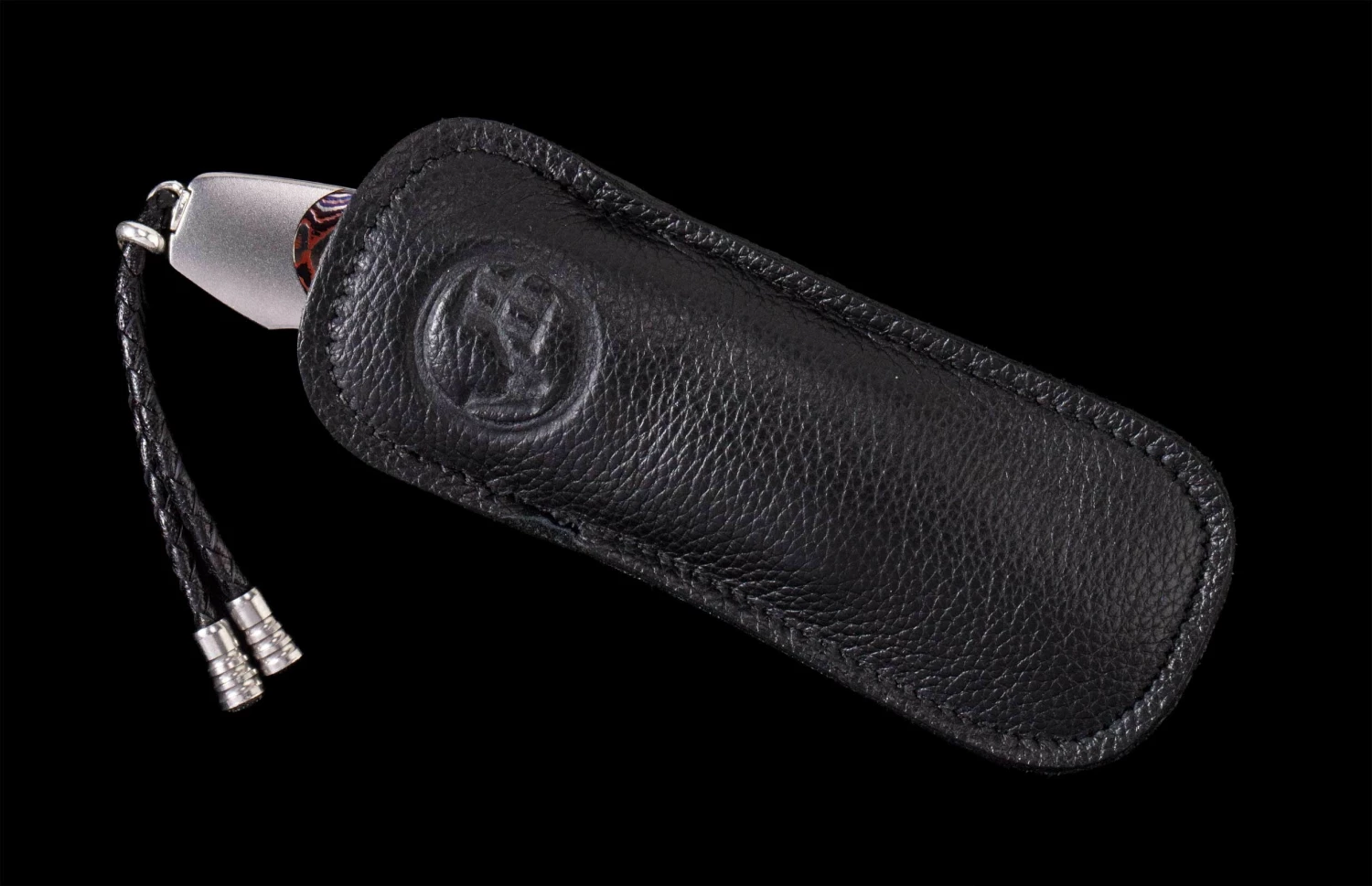 Dark Fire Titanium Pocketknife With 'Wave' Mokume And Damascus Blade 7 Dark Fire Titanium Pocketknife With 'Wave' Mokume And Damascus Blade - Image 5