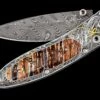 Europa Hand-engraved Pocketknife With 24K Gold And Fossil Woolly Mammoth Tooth -KNIFECOMMAND Sales b05 europa 1