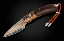 Cocoa Pocketknife With Cocobolo Wood, 'Wave' Mokume And Copper Wave Damascus  -KNIFECOMMAND Sales b09 cocoa 2