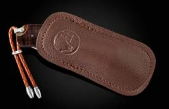 Cocoa Pocketknife With Cocobolo Wood, 'Wave' Mokume And Copper Wave Damascus  -KNIFECOMMAND Sales b09 cocoa 4