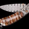 Deluge Hand-carved Sterling Silver Pocketknife Inlaid With Fossil Woollly Mammoth Tooth -KNIFECOMMAND Sales b09 deluge 1