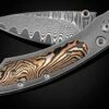 Fierce Titanium Folding Knife With Mokume Gane And Wave Damascus -KNIFECOMMAND Sales b09 fierce 1