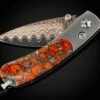 Flash Fire Pocketknife With Copper Wave Damascus And Apple Coral -KNIFECOMMAND Sales b09 flash fire 1