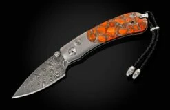 Glow Titanium Pocketknife Inlaid With Zinc-matrix Apple Coral. -KNIFECOMMAND Sales b09 glow 2