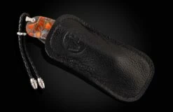 Glow Titanium Pocketknife Inlaid With Zinc-matrix Apple Coral. -KNIFECOMMAND Sales b09 glow 4