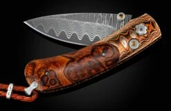 Red Hills Pocketknife With Desert Ironwood, 'Wave' Mokume, And Damascus Steel