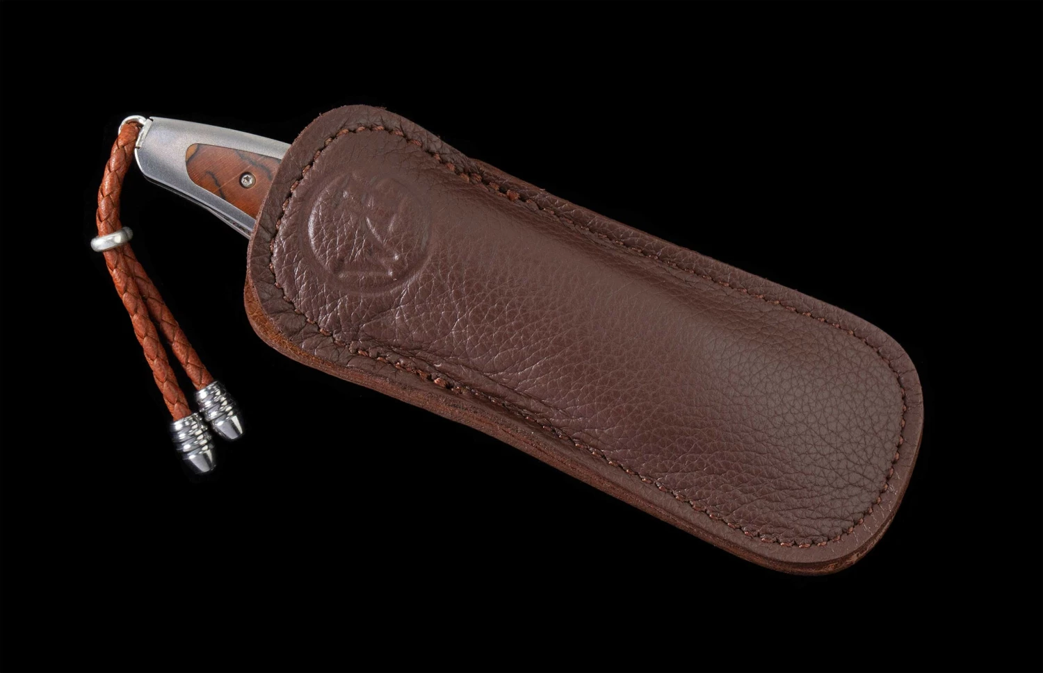 Beech Titanium Pocket Knife Featuring Beech Wood And 'copper Wave' Damascus Blade 7 Beech Titanium Pocket Knife Featuring Beech Wood And 'copper Wave' Damascus Blade - Image 5