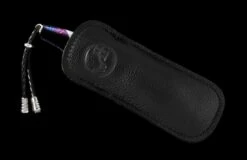 Blue Sand Pocketknife With Heat-blued Damascus, Mother Of Pearl, And 'wave' Damascus Blade -KNIFECOMMAND Sales b10 blue sand 4