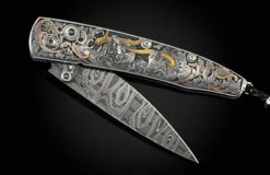 Longhorn II Hand-engraved Pocketknife With Damascus Blade