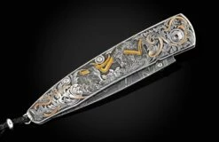 Longhorn II Hand-engraved Pocketknife With Damascus Blade -KNIFECOMMAND Sales b10 longhorn ii 3