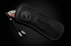 Dragon Skin Hand-carved Mokume Gane And Silver Pocket Knife With Zinc Matrix Apple Coral -KNIFECOMMAND Sales b11 dragon skin 4 2