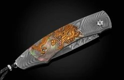 Black Dragon Hand-forged Damascus Pocketknife With Maki-e On Black Lip Pearl -KNIFECOMMAND Sales b12 black dragon 3
